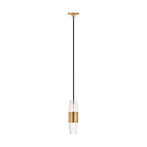 Lassell Short Port Alone Pendant in Natural Brass