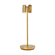Doppia Accent Rechargeable Table Lamp in Natural Brass