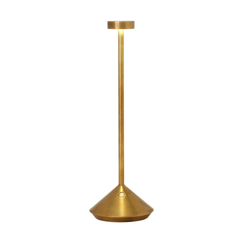 Moneta Accent Rechargeable Table Lamp in Natural Brass