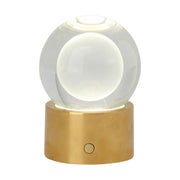 Mina Accent Rechargeable Table Lamp in Natural Brass with Clear Glass