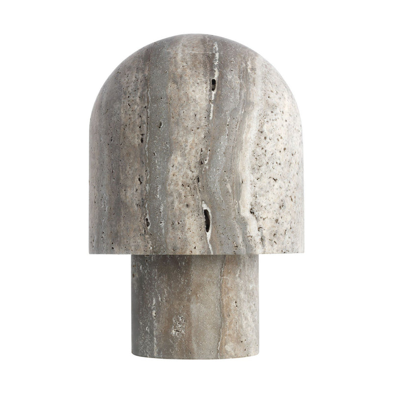 Kennett Small Travertine Table Lamp in Dark Travertine