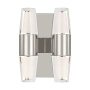 Lassell Double Short Wall Sconce in Polished Nickel