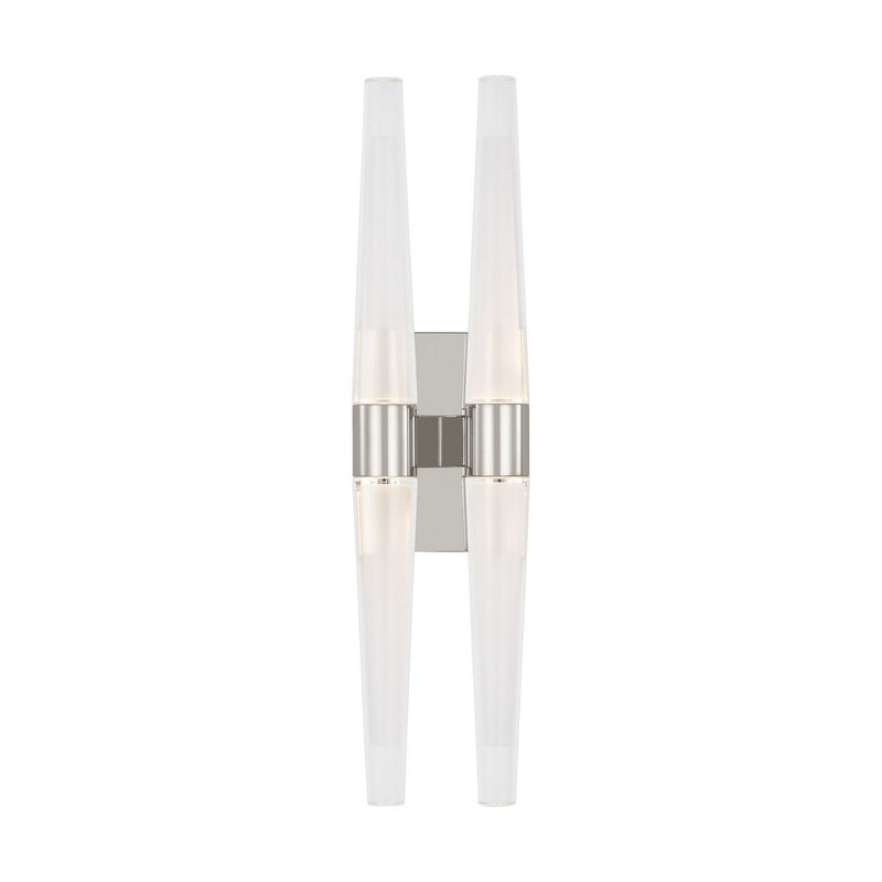 Lassell Double Tall Wall Sconce in Polished Nickel