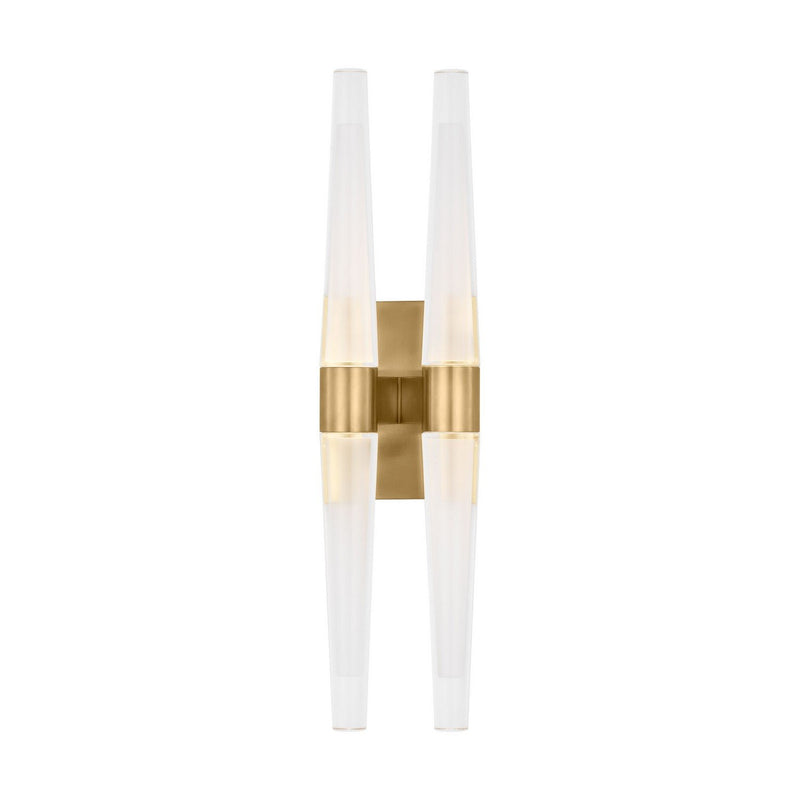 Lassell Double Tall Wall Sconce in Natural Brass
