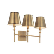 Whitney 3-Light Bath Vanity Light in Aged Brass
