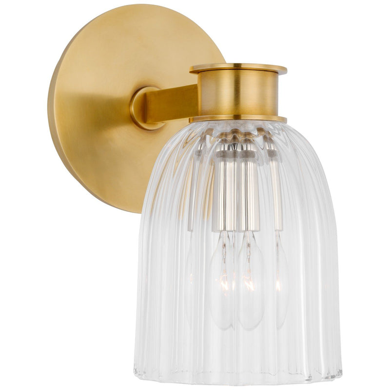 Asalea Single Bath Sconce in Hand-Rubbed Antique Brass