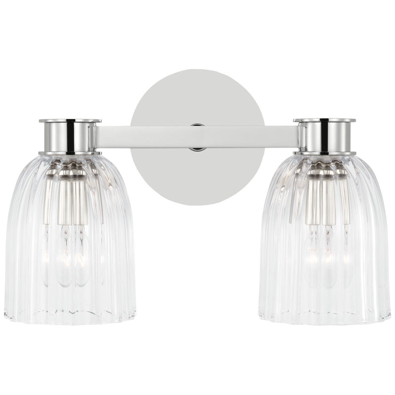 Asalea Double 2-Light Bath Vanity Light in Polished Nickel