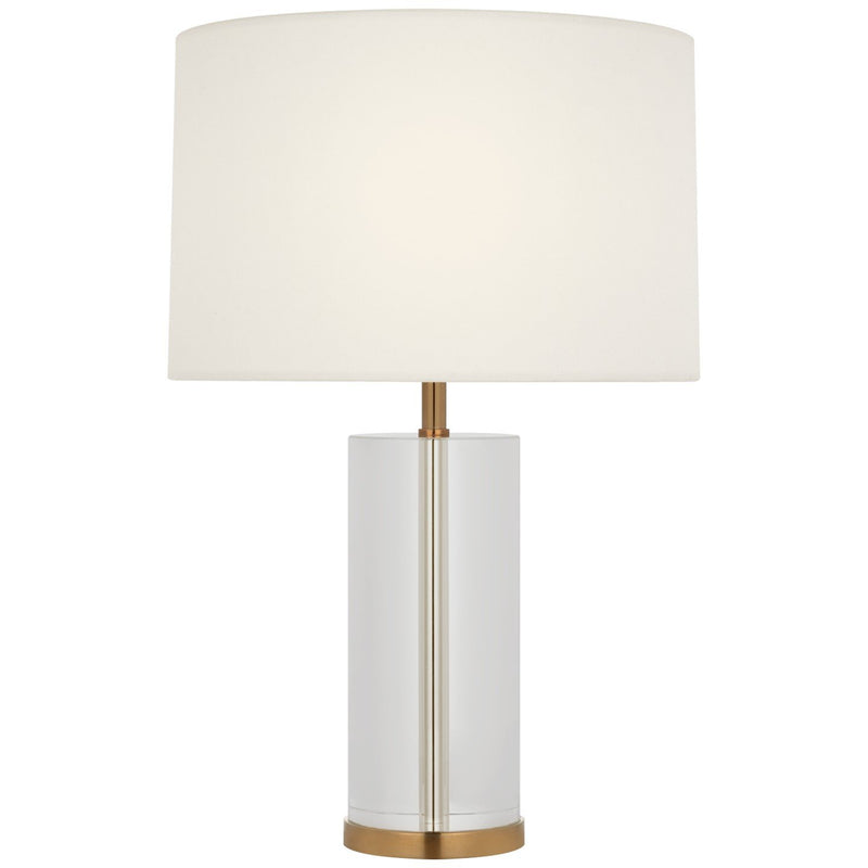 Lineham 16" Cordless Accent Lamp in Crystal and Hand-Rubbed Antique Brass