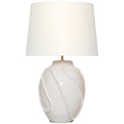 Idalia 28" Sculpted Table Lamp in Glossy White Crackle