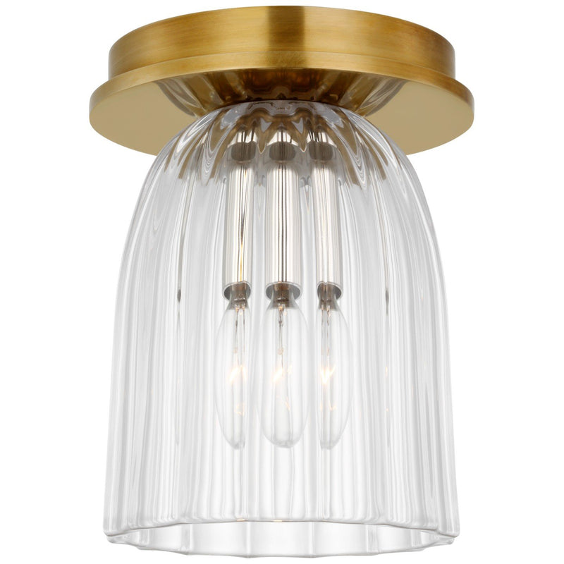 Asalea 5" Solitaire Flush Mount in Hand-Rubbed Antique Brass