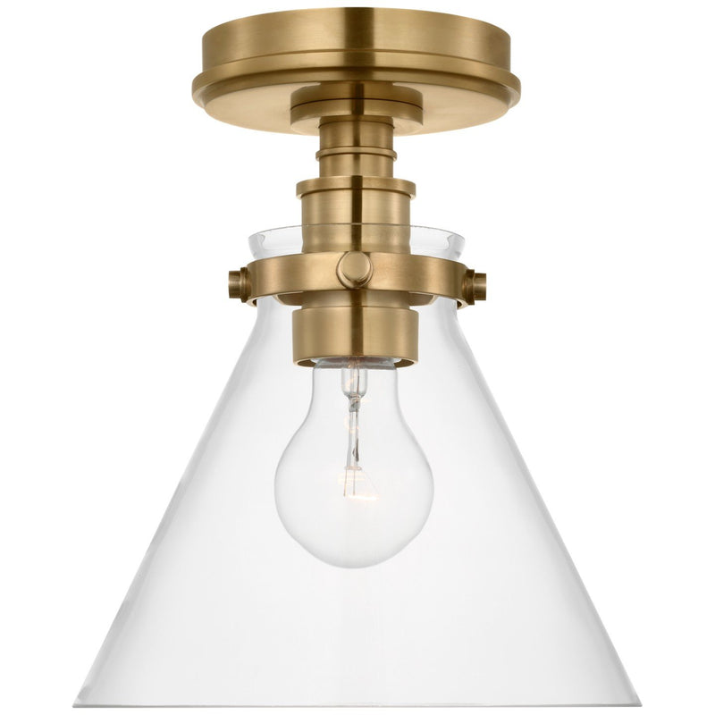 Parkington 9" Conical Flush Mount in Antique-Burnished Brass
