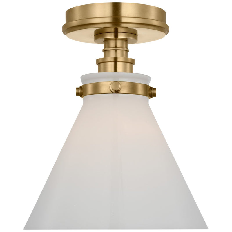Parkington 9" Conical Flush Mount in Antique-Burnished Brass