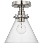 Parkington 9" Conical Flush Mount in Polished Nickel