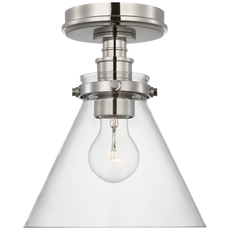 Parkington 9" Conical Flush Mount in Polished Nickel