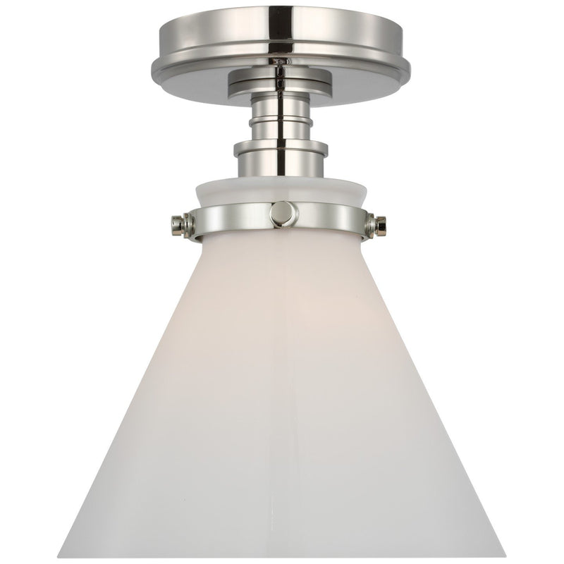 Parkington 9" Conical Flush Mount in Polished Nickel