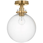 Parkington 10" Globe Flush Mount in Antique-Burnished Brass
