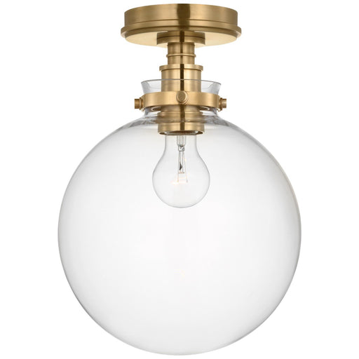 Parkington 10" Globe Flush Mount in Antique-Burnished Brass