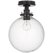 Parkington 10" Globe Flush Mount in Bronze
