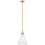 Parkington 11" Conical Pendant in Antique-Burnished Brass