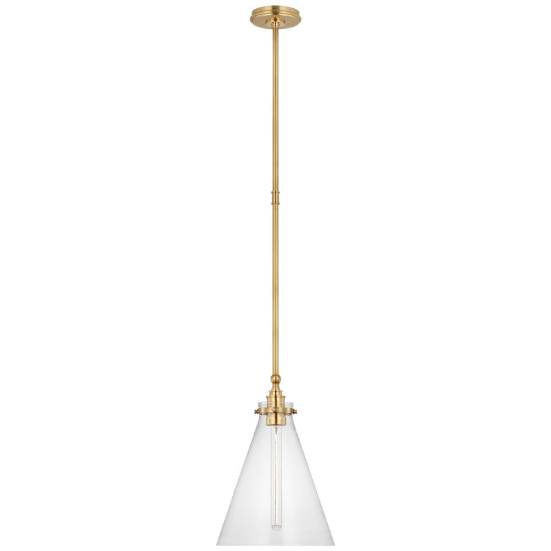 Parkington 11" Conical Pendant in Antique-Burnished Brass