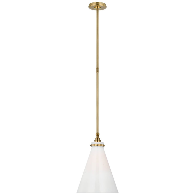 Parkington 11" Conical Pendant in Antique-Burnished Brass