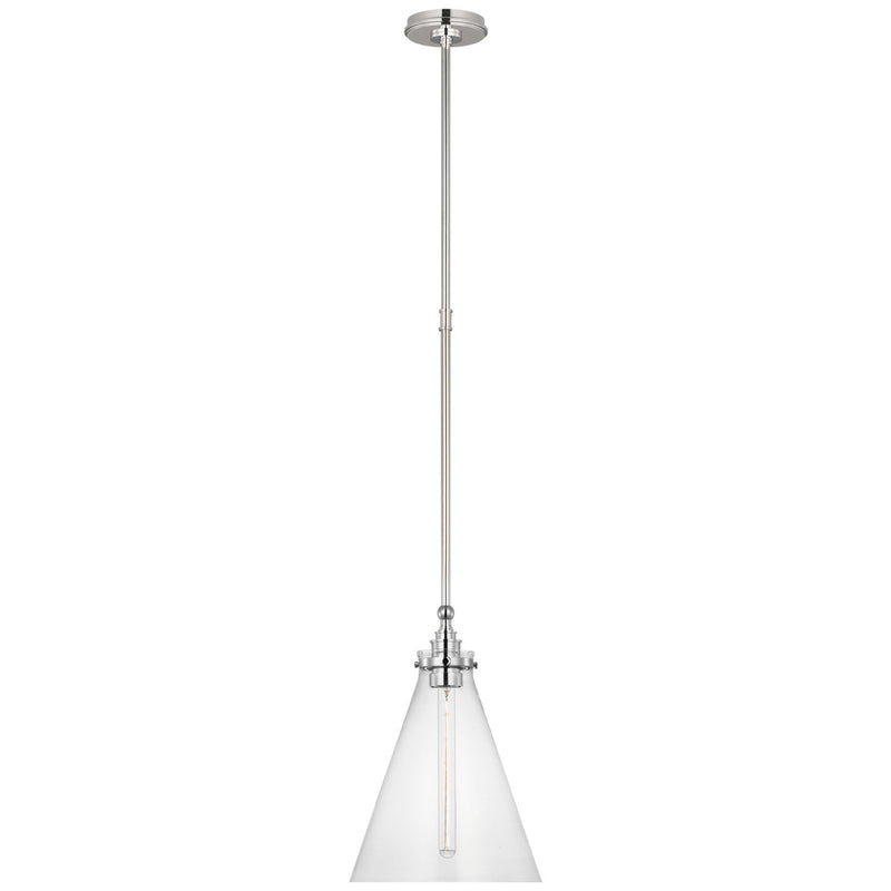 Parkington 11" Conical Pendant in Polished Nickel