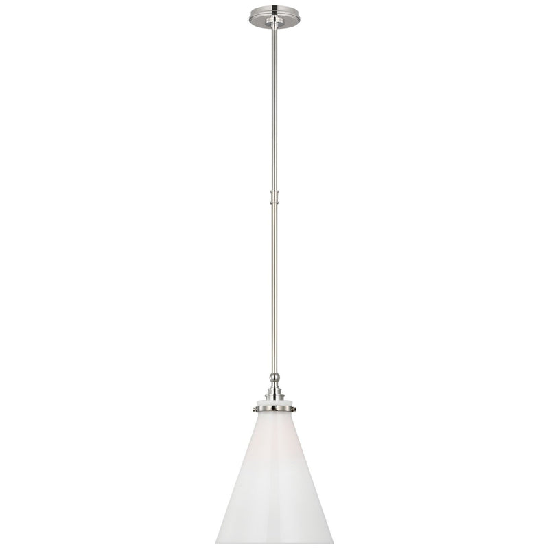 Parkington 11" Conical Pendant in Polished Nickel