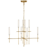 Fay 32" Chandelier in Hand-Rubbed Antique Brass