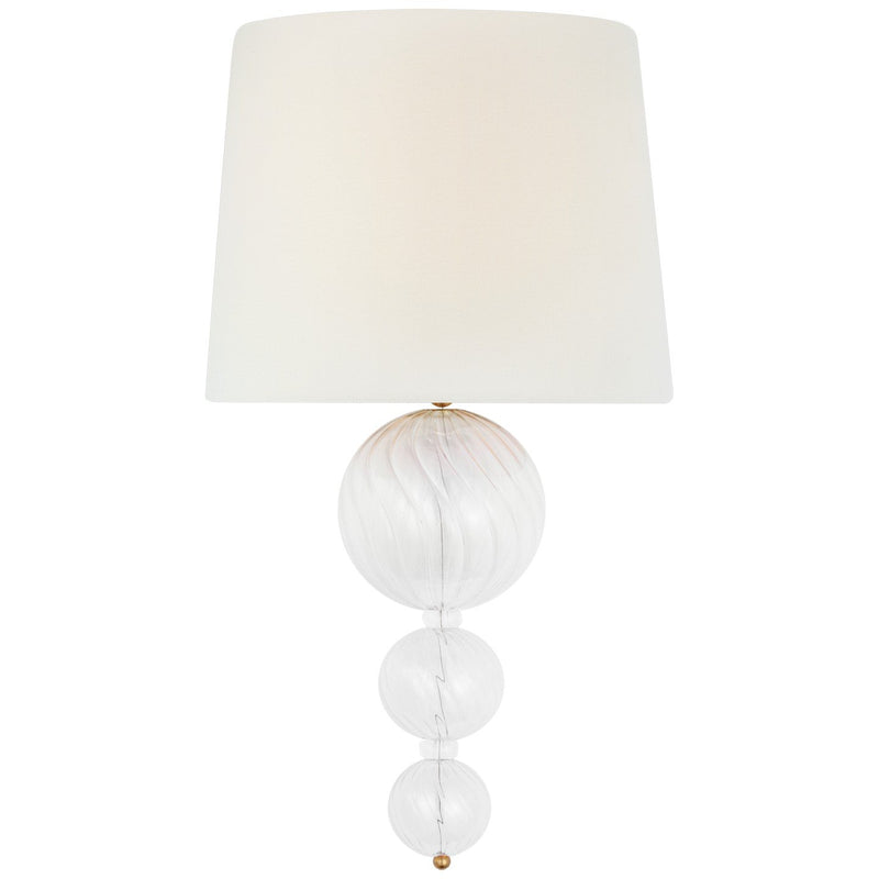 Talia 18" Wall Sconce in Gild and Clear Swirled Glass