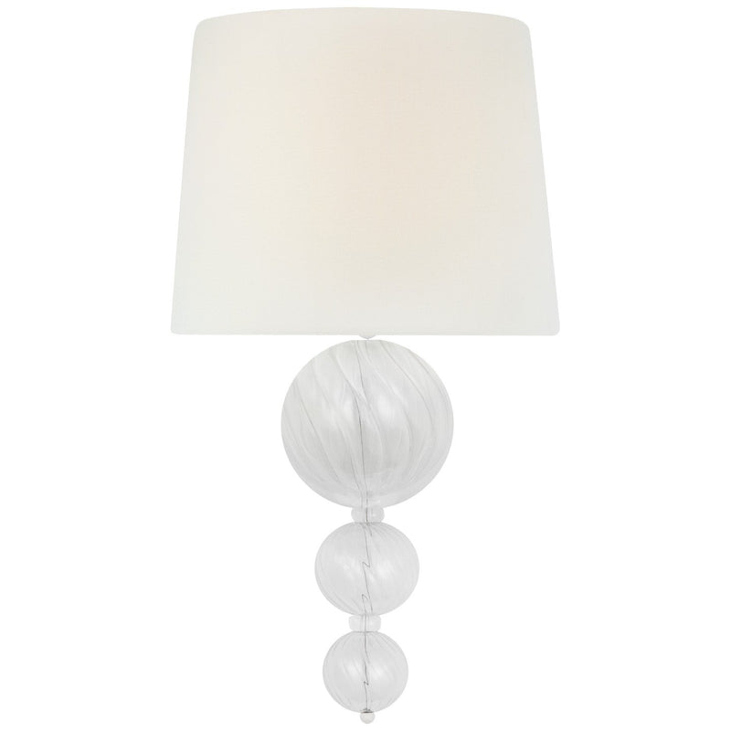 Talia 18" Wall Sconce in Plaster White and Clear Swirled Glass