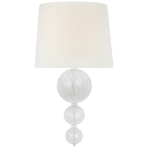 Talia 18" Wall Sconce in Plaster White and Clear Swirled Glass