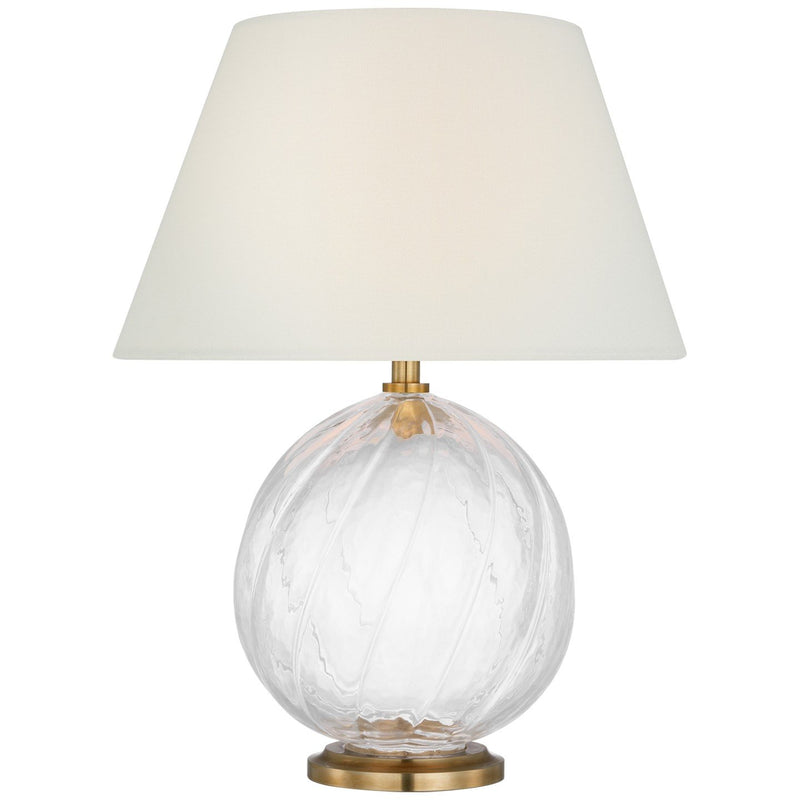 Talia 13" Cordless Accent Table Lamp in Clear Glass