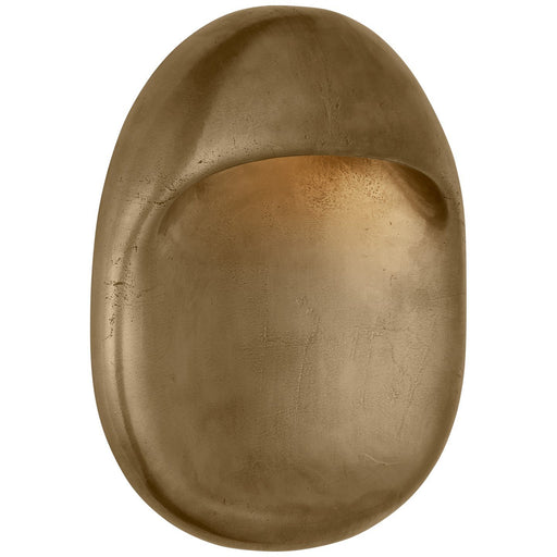 Esculpa 14" Rounded Outdoor Wall Sconce in Museum Brass