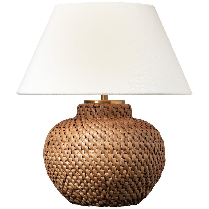 Avedon 12" Cordless Table Lamp in Natural Rattan