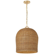 Nancy 18" Woven Pendant in Soft Brass
