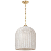 Nancy 18" Woven Pendant in Soft Brass