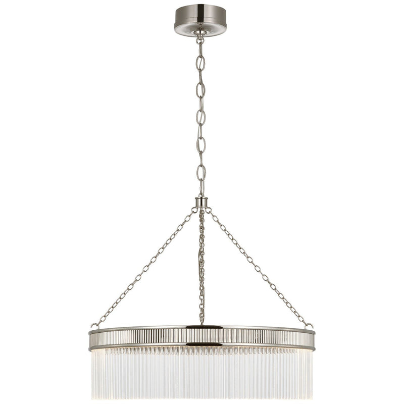 Menil 26" Crystal Rod Pendant in Polished Nickel