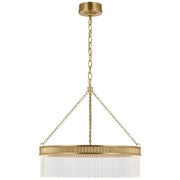 Menil 26" Crystal Rod Pendant in Soft Brass