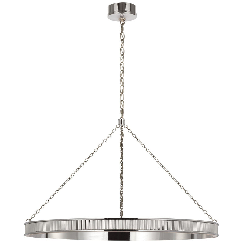 Menil 40" Ring Pendant in Polished Nickel