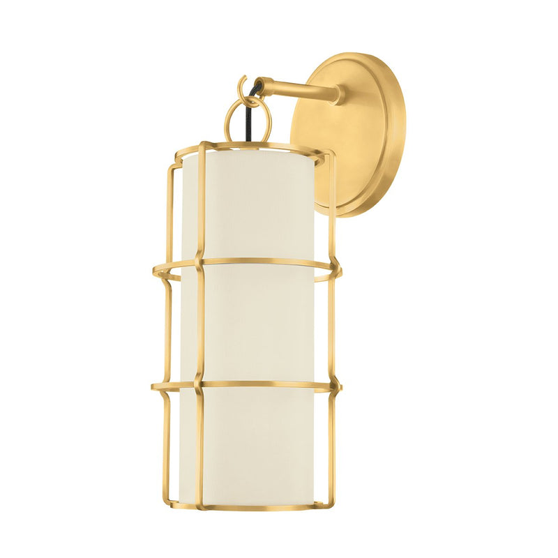 Sovereign Bath Sconce in Aged Brass