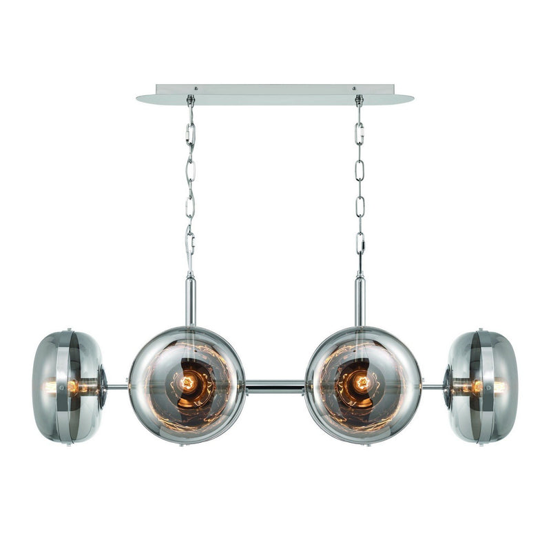 Nottingham 6-Light 43" Linear Chandelier in Polished Nickel