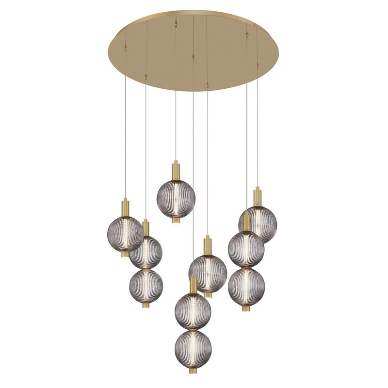 Palmas 7-Light 29.5" Multi-Drop Pendant in Gold