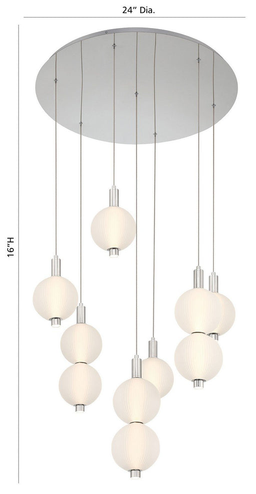 Palmas 7-Light 29.5" Multi-Drop Pendant in Polished Nickel