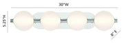 Palmas 4-Light 30" Bath Vanity Light in Polished Nickel