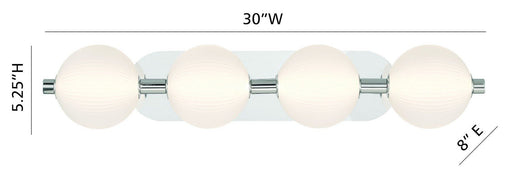 Palmas 4-Light 30" Bath Vanity Light in Polished Nickel