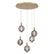 Palmas 5-Light 24" Multi-Drop Pendant in Gold
