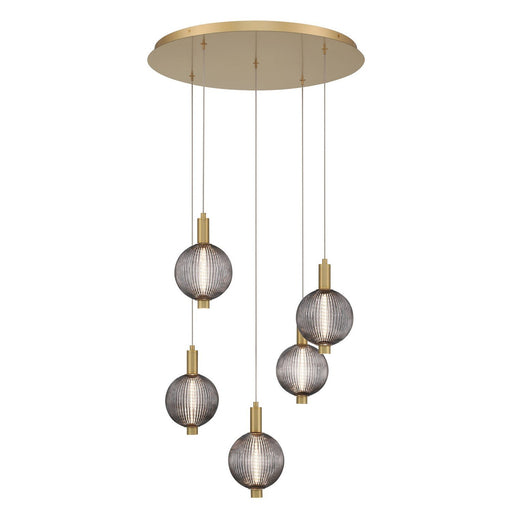Palmas 5-Light 24" Multi-Drop Pendant in Gold