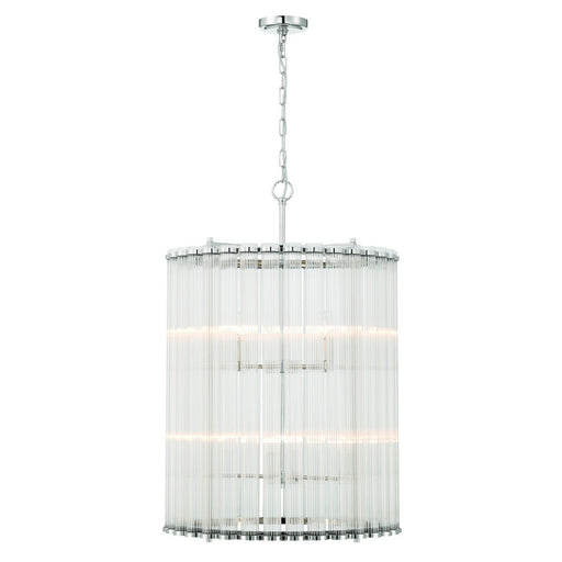 Glasbury 8-Light 22" Pendant in Polished Nickel