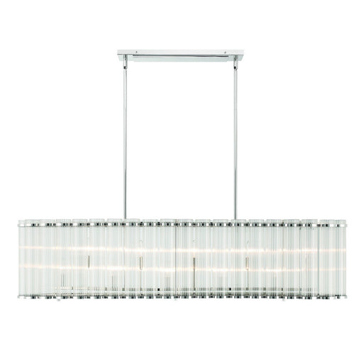 Glasbury 10-Light 52" Linear Pendant in Polished Nickel