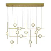 Barletta 12-Light 53" Linear Pendant in Anodized Gold